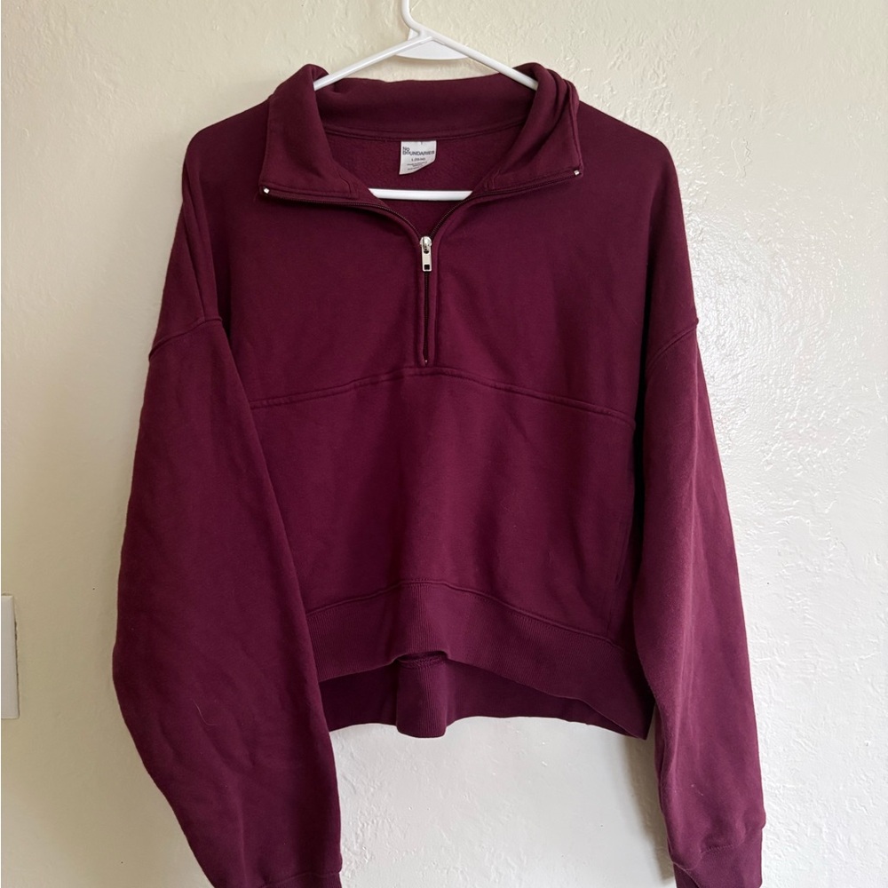 FINAL PRICE 🔴 NWOT No Boundaries Burgundy Half-Zip Pullover Cropped Sweater